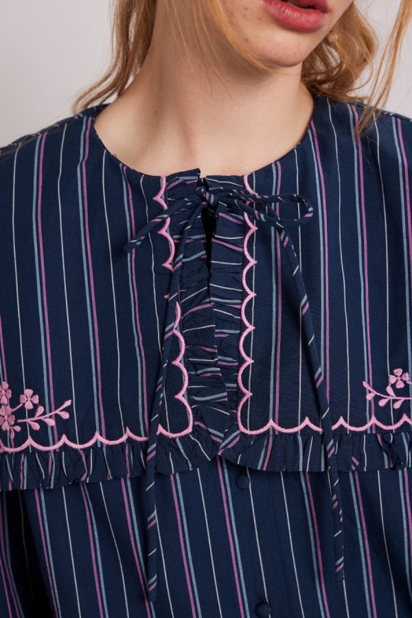 nordine blouse - navy stripe None Women | Co-ords Damson Madder - Image 3