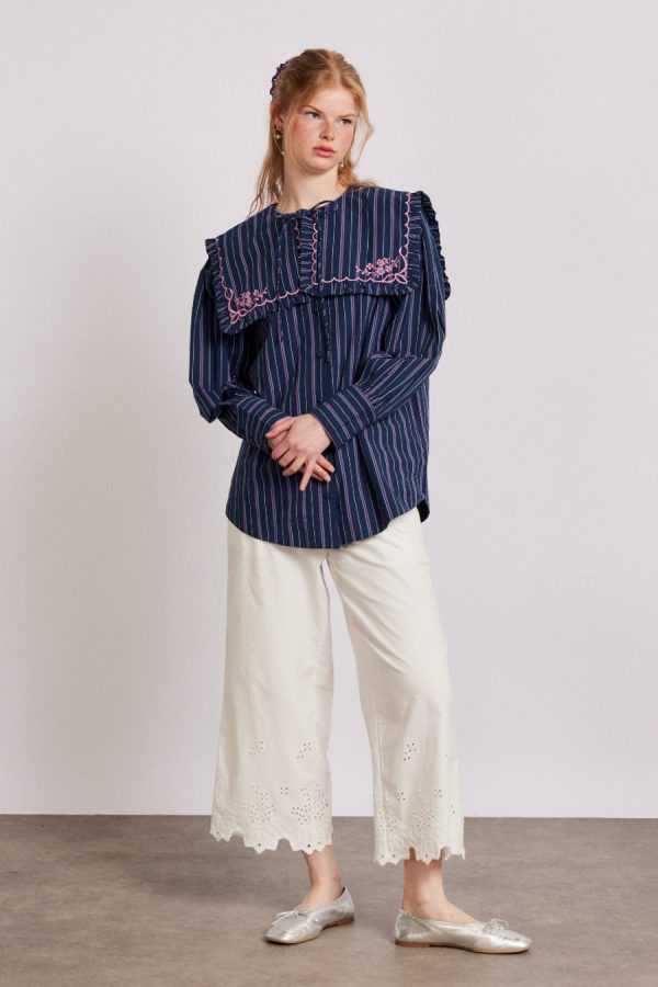 Women lana trousers - white broderie None | Co-ords Damson Madder - Image 6