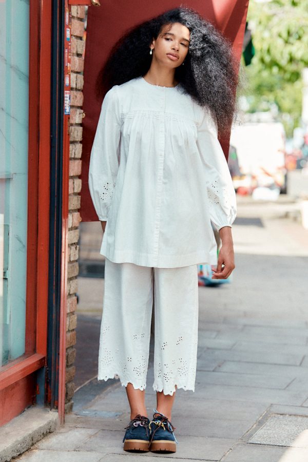 Women lana trousers - white broderie None | Co-ords Damson Madder - Image 3
