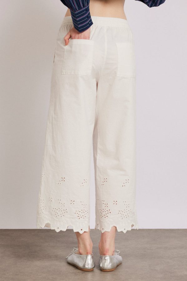 Women lana trousers - white broderie None | Co-ords Damson Madder - Image 4