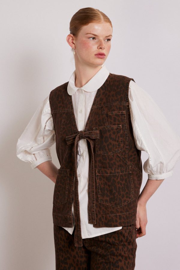 Co-ords Damson Madder Women | dilly denim gilet - dark leopard None
