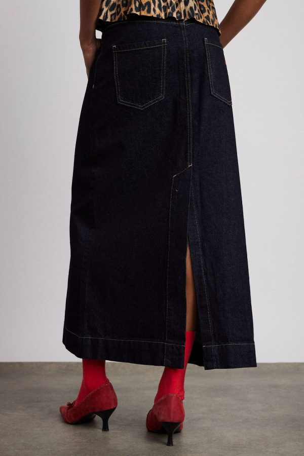 Co-ords | charley denim skirt - dark indigo None - Damson Madder Women - Image 2