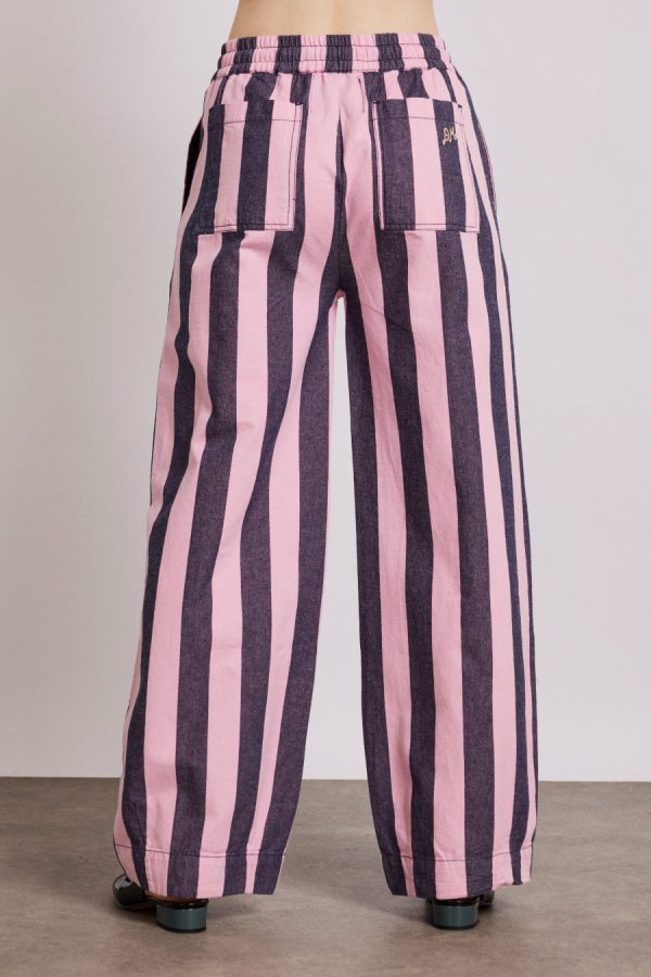Co-ords | rafe pants - pink navy stripe None - Damson Madder Women - Image 4