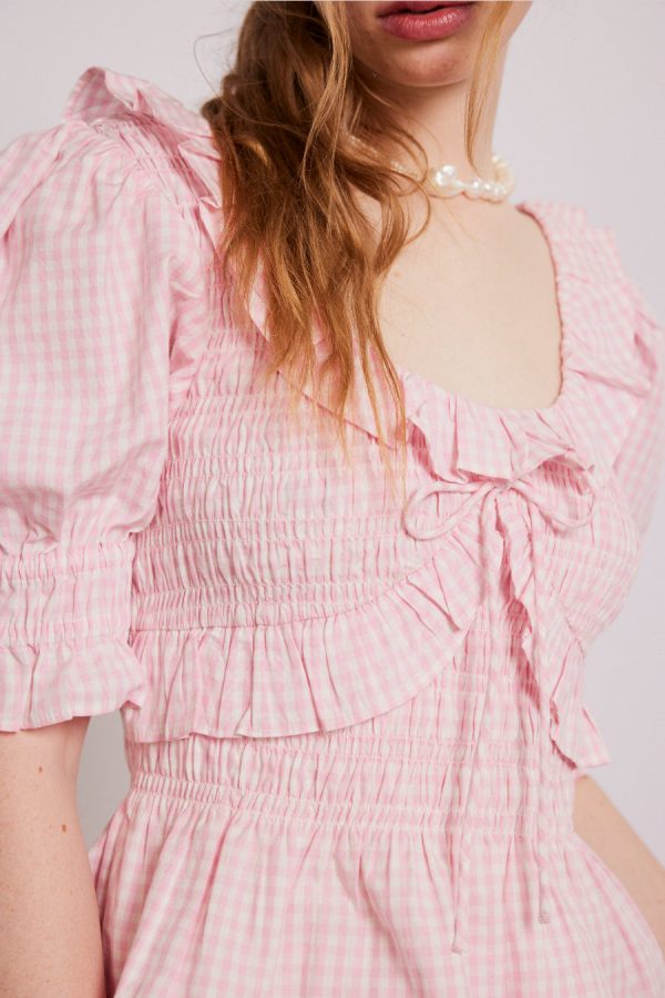 Co-ords | meghan blouse - pink gingham None | Damson Madder Women - Image 3
