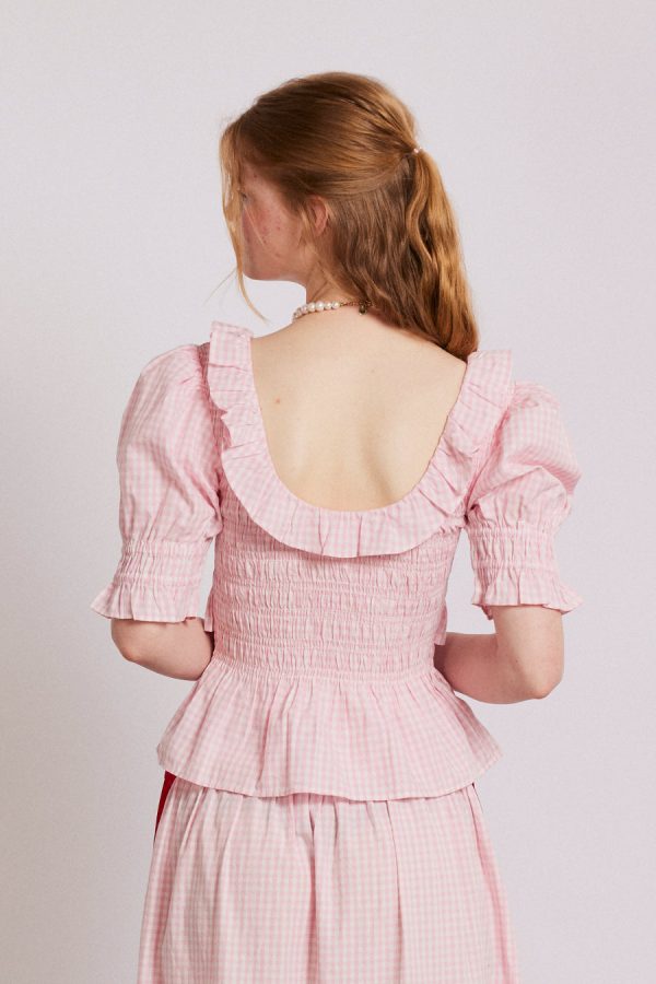 Co-ords | meghan blouse - pink gingham None | Damson Madder Women - Image 2
