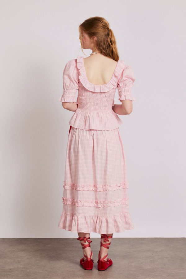 Co-ords | olivia ruffle skirt - pink gingham None - Damson Madder Women - Image 2