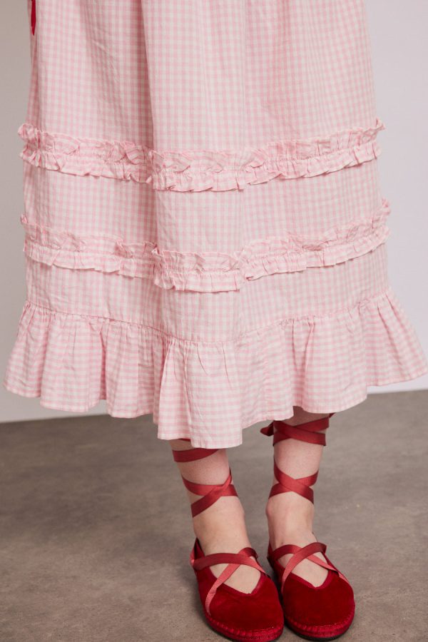 Co-ords | olivia ruffle skirt - pink gingham None - Damson Madder Women - Image 5
