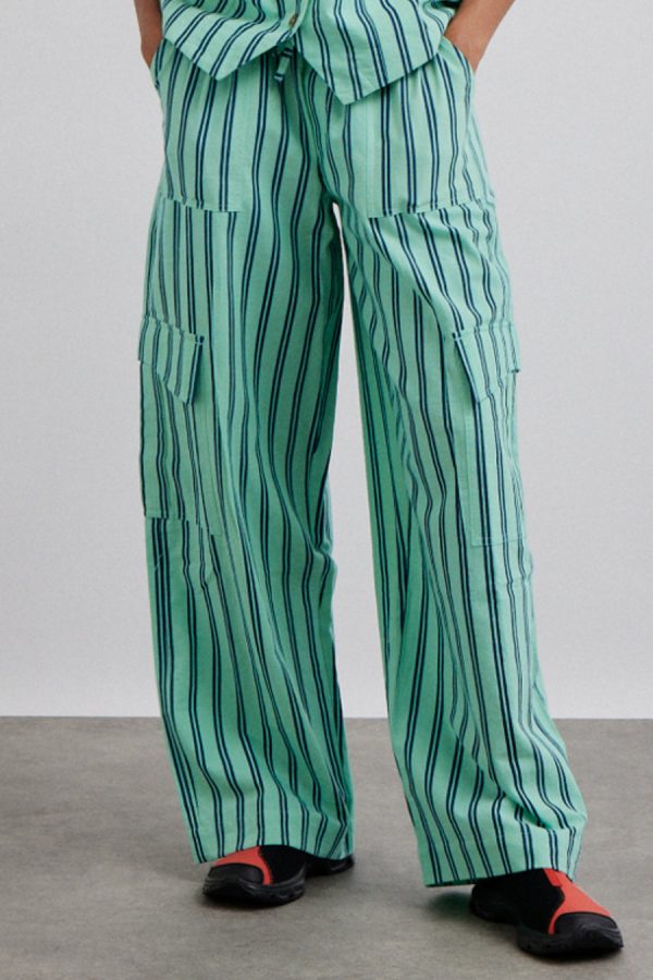 sydney coastal cargo pants - mint stripe None Women | Co-ords Damson Madder - Image 2