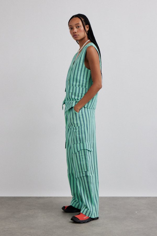 sydney coastal cargo pants - mint stripe None Women | Co-ords Damson Madder - Image 4