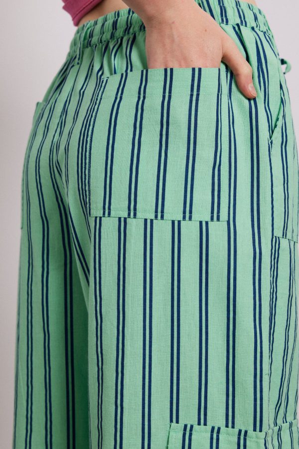 sydney coastal cargo pants - mint stripe None Women | Co-ords Damson Madder - Image 7