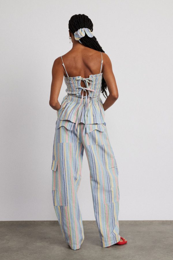 Damson Madder hope shirred cami - multi stripe None | Women Co-ords - Image 5