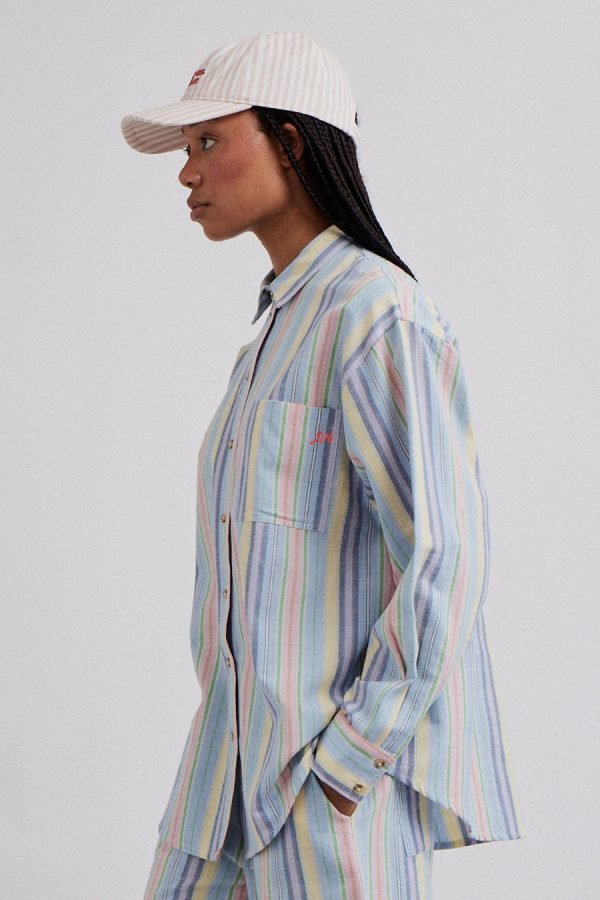 Women skyla shirt - multi stripe None | Co-ords Damson Madder - Image 3