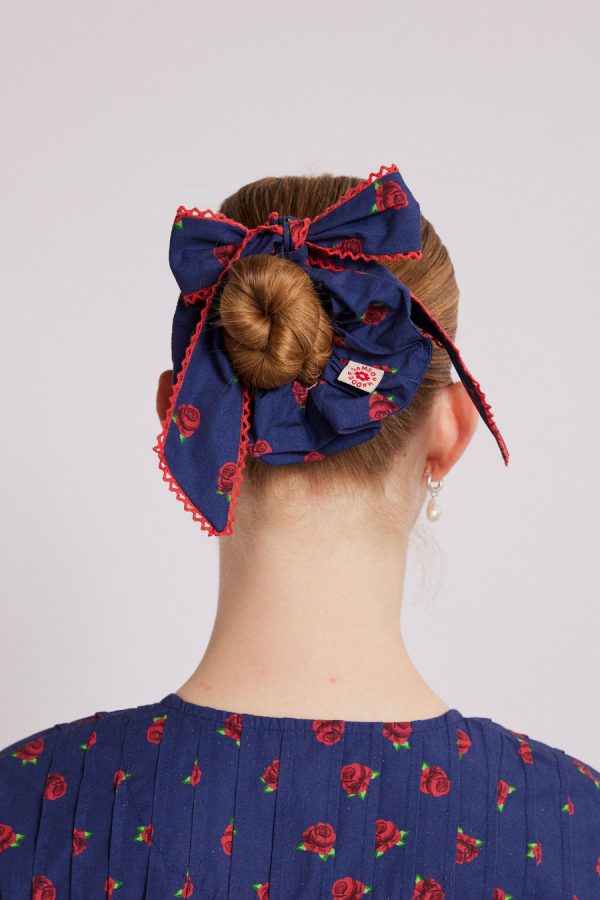 Damson Madder bow scrunchie in rose print None | Women Hair Accessories - Image 6