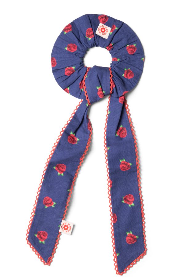 Damson Madder bow scrunchie in rose print None | Women Hair Accessories - Image 3