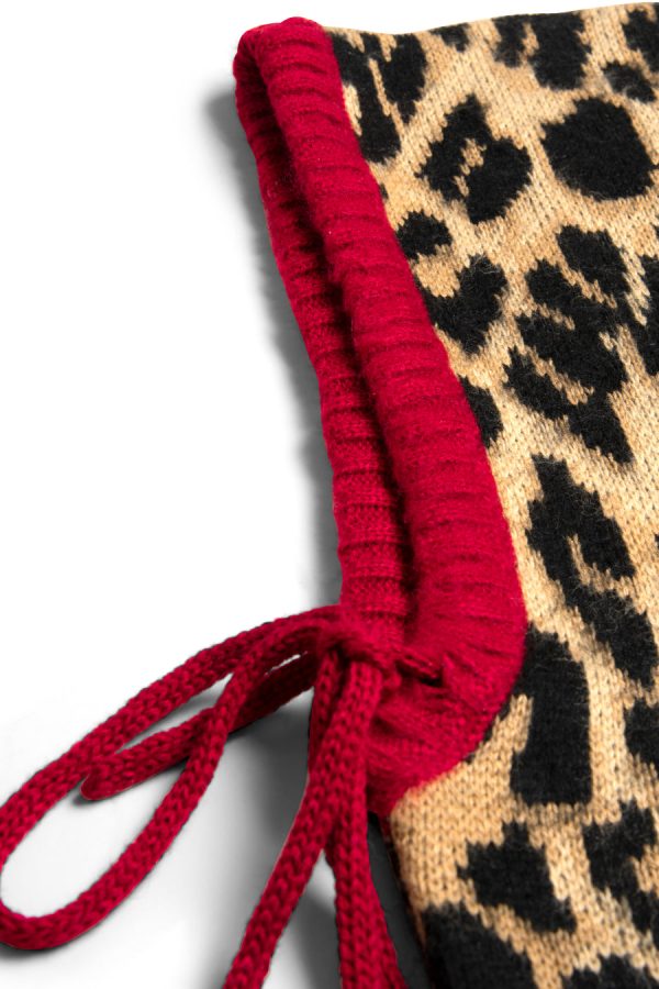 Cold Weather Accessories | hood in leopard with red tie None | Damson Madder Women - Image 4