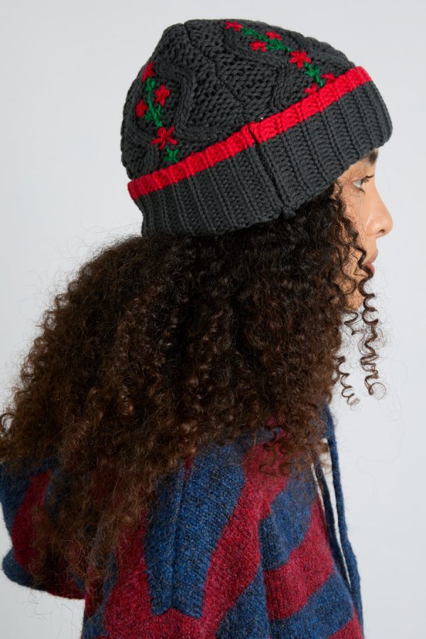 cable knit grandpa beanie None | Cold Weather Accessories Damson Madder Women - Image 3