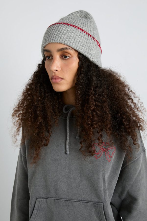 Cold Weather Accessories | Women Damson Madder blanket stitch beanie- grey None