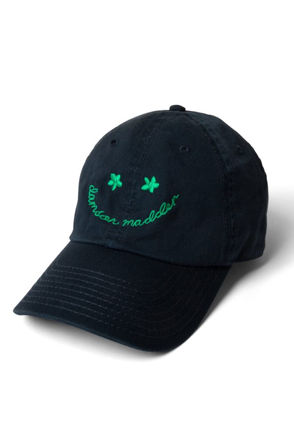 embroidered cap - navy and green None Women | Hats Damson Madder