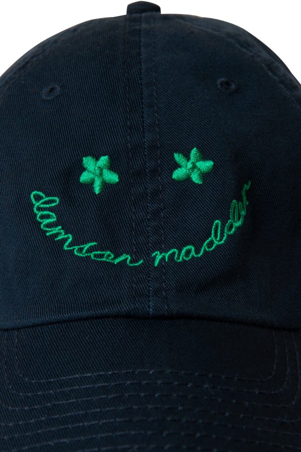 embroidered cap - navy and green None Women | Hats Damson Madder - Image 2