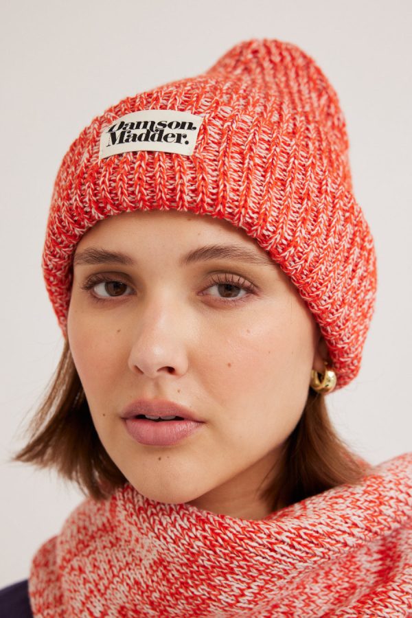 flecked yarn beanie - red None Women | Hats Damson Madder