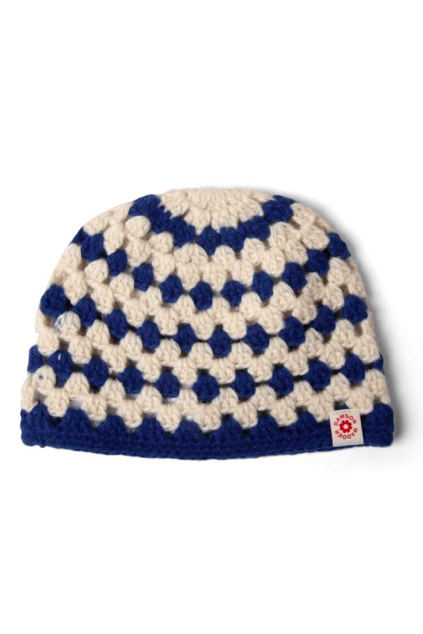 Women Hats | Damson Madder crochet stripe hat - blue None - Image 2