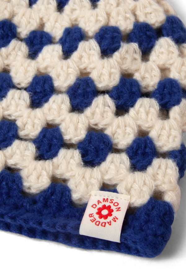 Women Hats | Damson Madder crochet stripe hat - blue None - Image 3